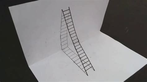 How To Draw A 3d Ladder Trick Art For Kids Cool Optical