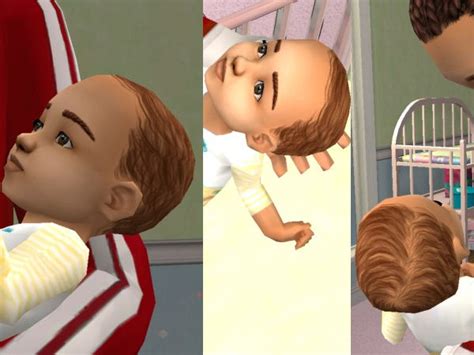 Mod The Sims Maxis Default Skins With Brown Infant Hair