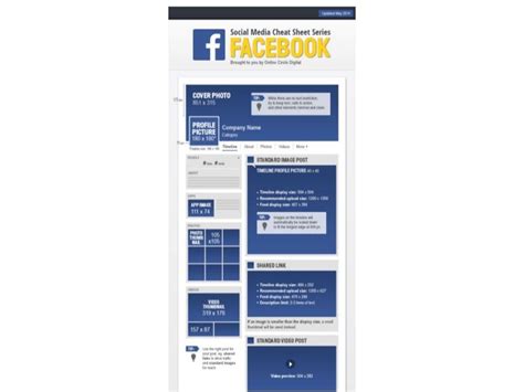 Facebook 2014 Sizes And Dimensions Cheat Sheet Social Media Cheat