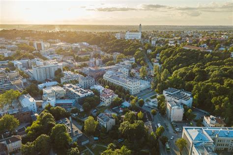 Aerial View Of Kaunas City Center Lithuania Stock Photo Image Of