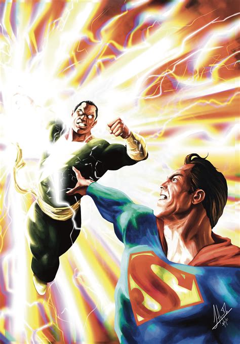 Artwork Black Adam Vs Superman By Sugudraws Rdccomics