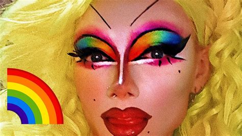 Pride Rainbow Eyes Drag Queen Boy To Girl Makeup Tutorial Youtube