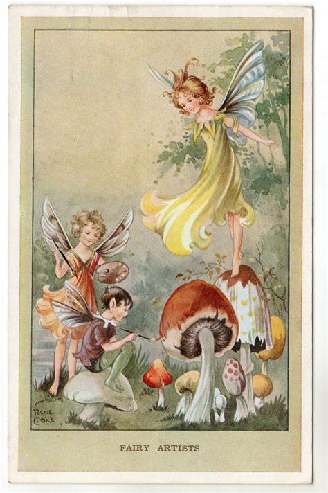 Fairy Artists Rene Cloke Art Postcard C1940s Fairy Paintings Fairy