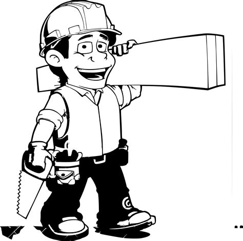 Free Construction Worker Clipart Black And White Download Free