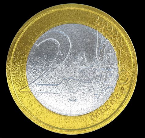 2 Euro Coin European Currency Stock Image Colourbox