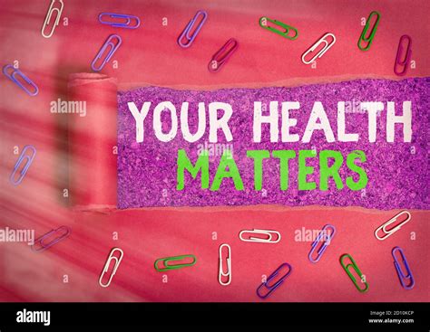 Writing note showing Your Health Matters. Business concept for good