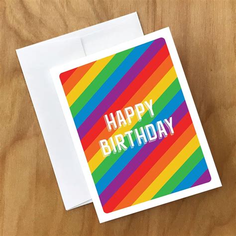 Lgbtq Happy Birthday Card Bday4crd Etsy In 2023 Birthday Cards