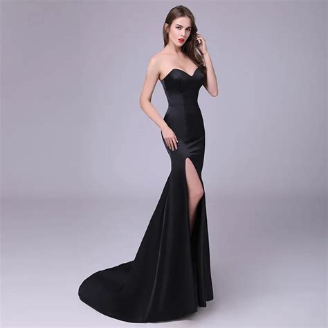 Custom Plus Size 2017 Summer Sexy Dress Women Black Split Mermaid Bodycon Ladies Maxi Evening