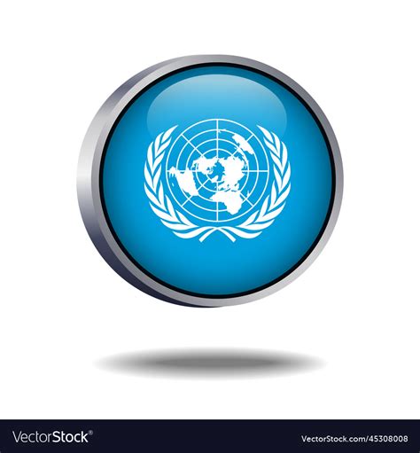 United Nations Flag Button Royalty Free Vector Image