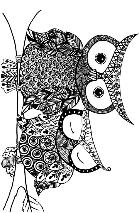 Animorphia Owls Hard Coloring Page Free Coloring Pages Online