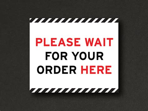Please Wait For Your Order Here Removable Floor Decal