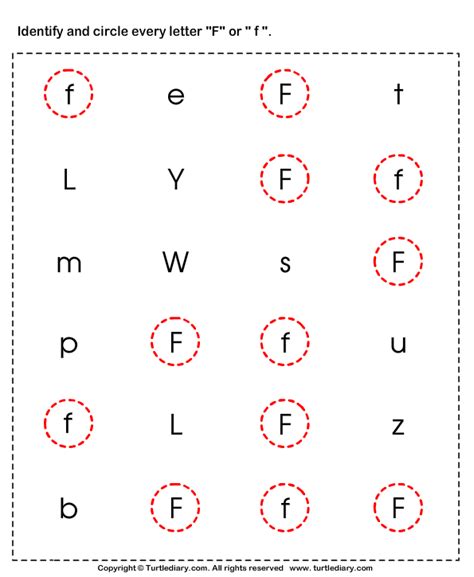 The shaded strokes are parallel to each other and are angled to the baseline. Identifying Lowercase and Uppercase Letter F Worksheet ...