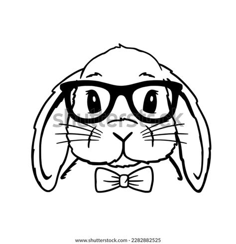 Cute Rabbit Line Art Lop Bunny Stock Vector Royalty Free 2282882525