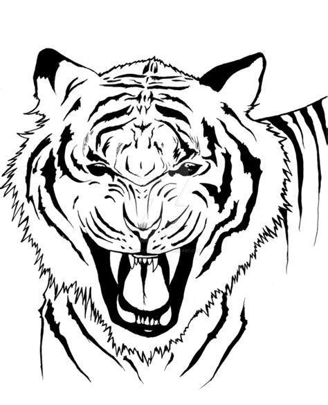 Tiger Clipart Black And White Fierce And Other Clipart Images On