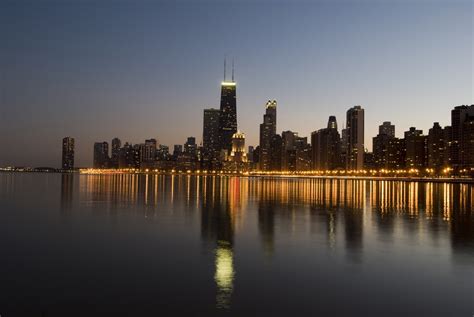 city, Chicago, City lights, Reflection Wallpapers HD / Desktop and Mobile Backgrounds