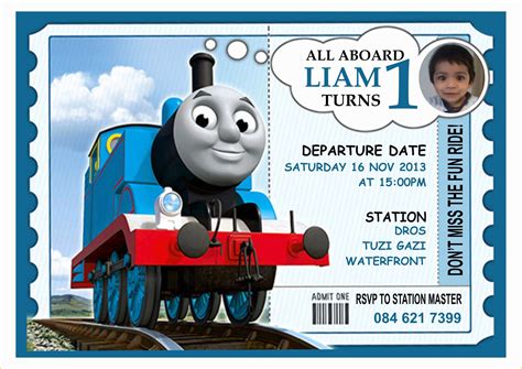 Free Thomas The Train Printable Birthday Invitations
