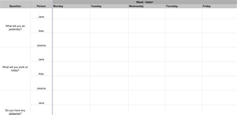 Daily Standup Meeting Excel Template For Your Scrum Team Standuply