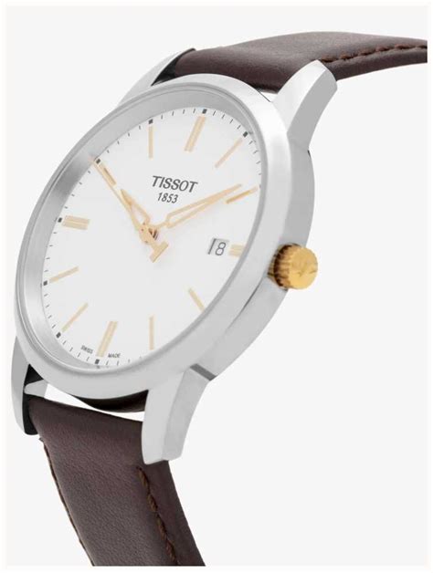 tissot mens classic dream brown leather strap white dial t0334102601101 first class watches™