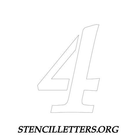 5 Inch Free Printable Individual 35 Italic Number Stencils Stencil