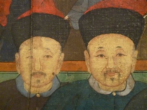 Pair Of Chinese Antique Ancestor Portrait Scroll Paintings