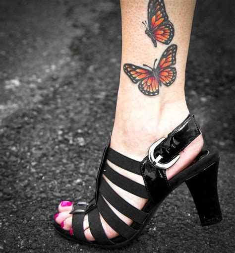 Butterfly Tattoo On Ankle Dessins De Tatouage De Cheville Tatouage