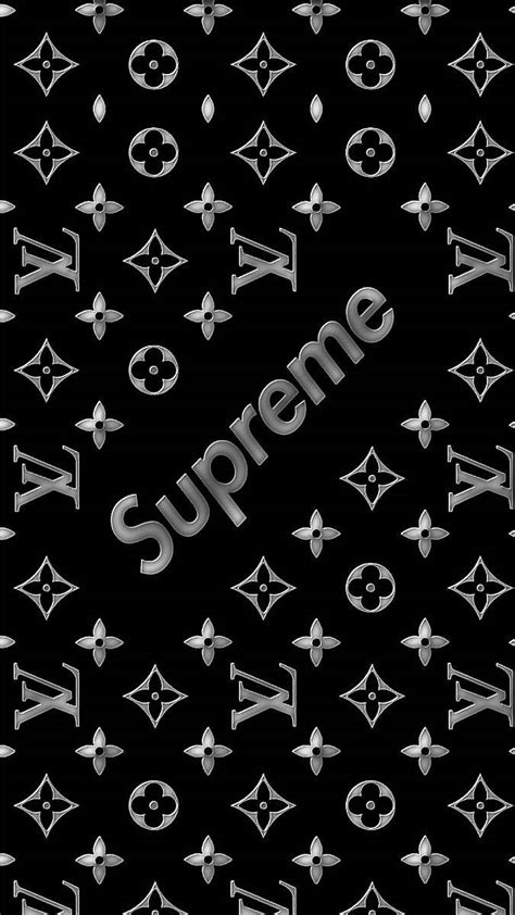 Download Black Supreme With Lv Logo Wallpaper