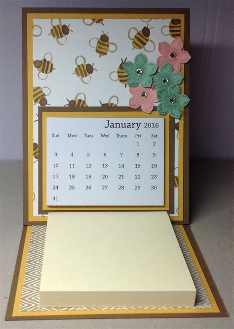 Bees And Flowers Desk Easel Calendar With Post It Note Pad Etsy