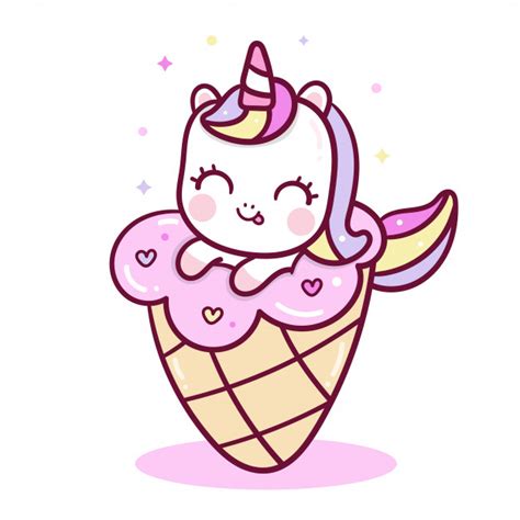 Unicorn ice cream cone coloring page coloring page free. Cute unicorn vector with icecream cone Vector | Premium Download