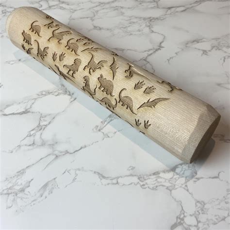 Dinosaur Laser Engraved Rolling Pin Decorator Themed Made In Etsy