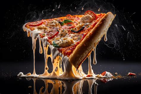 Premium Photo Delicious Italian Pizza Slice Of Pizza With Cheese And Vegetables Hot Cheese