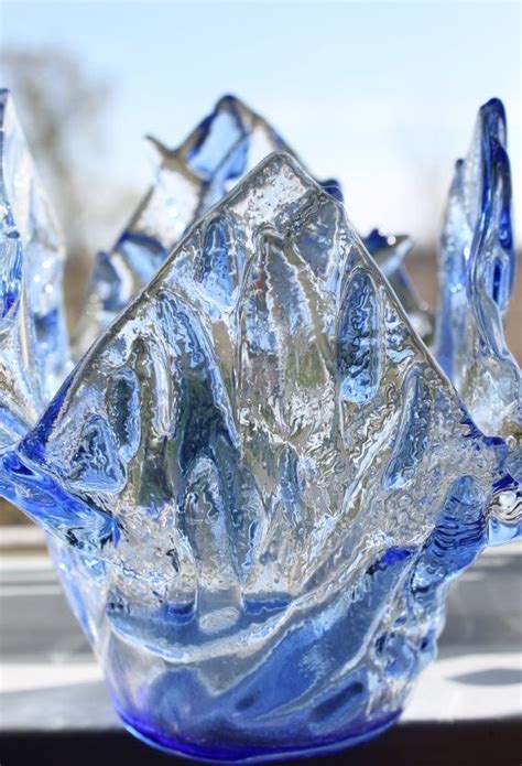 Glass Vase Scandinavian Ice Votive Fused Glass By Jacksonglassmill 30 00 Fused Glass Artwork