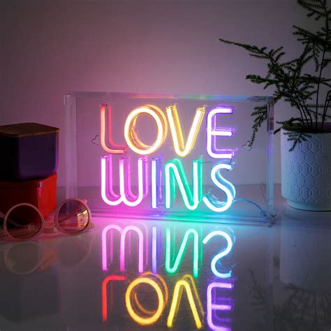 Love Wins Acrylic Led Neon Box West And Arrow