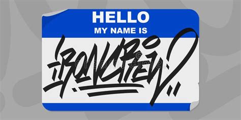 Abstract Graffiti Style Sticker Hello My Name Is With Some Street Art Lettering Vector