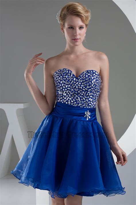 Royal Blue Strapless Sweetheart A Line Party Homecoming Dresses Thecelebritydresses