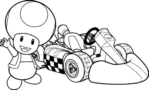 Coloriage super mario bros hd. Coloriage de Mario Kart Toad à imprimer sur Coloriage DE .com