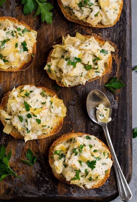 Crab Appetizers Recipe Crab Artichoke Toasts