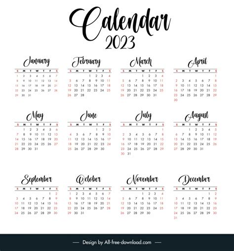 Calendar 2023 Coreldraw Template Vectors Free Download 38282 Editable