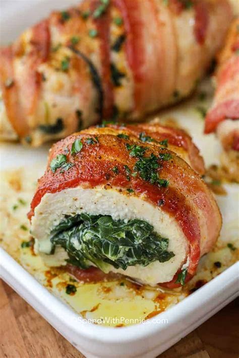 When done, you should be able to open up the chicken like a book so it lies flat. Spinach Stuffed Chicken Breasts - Spend With Pennies