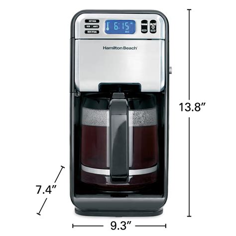 12 Cup Programmable Coffee Maker With Frontfill Black And Stainless