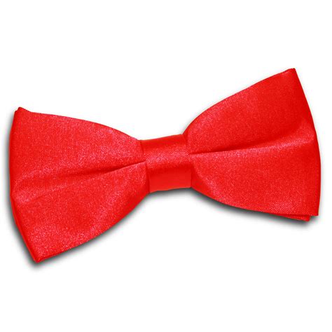 Mens Plain Red Satin Bow Tie