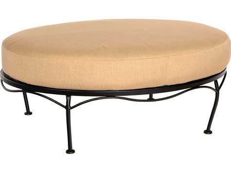 Woodard Terrace Cushion Wrought Iron Universal Oval Ottoman Wr470086