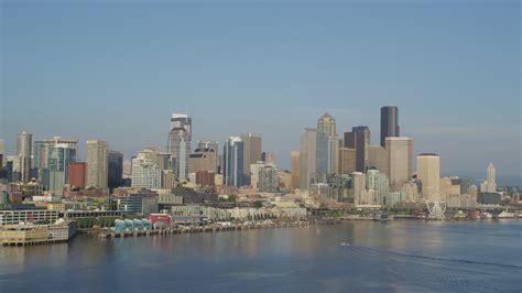 5k Stock Footage Aerial Video Of Downtown Seattle Skyline And