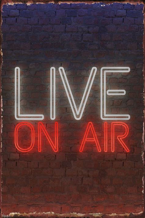 Neon Live On Air Sign Room Decoration Retro Vintage Metal Sign Tin Sign