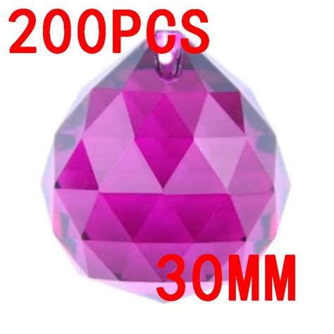 200units 30mm Rose Lustre Crystal Hanging Prism Balls Suncatchers Glass