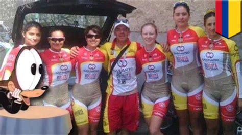 Check Out The Colombian Womens Cycling Teams New Uniform Malfunctions YouTube