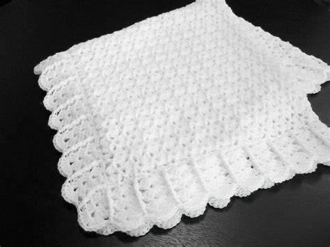 White Baby Blanket Afghan Crochet Christening By Littledarlynns