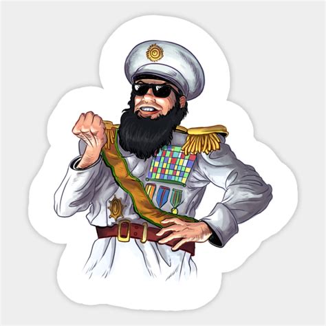 General Aladeen Sacha Baron Cohen Sticker Teepublic