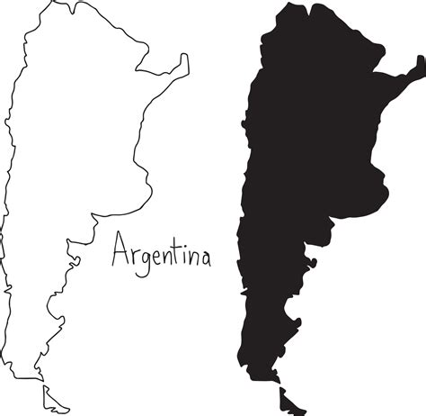 Mapa De Contorno Y Silueta De Argentina Vector Vector En Vecteezy My