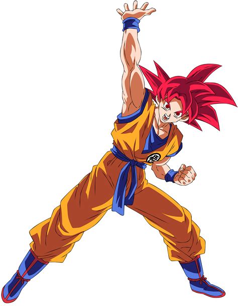 Goku Super Saiyan God Raises Arm Renderpng Renders Aiktry