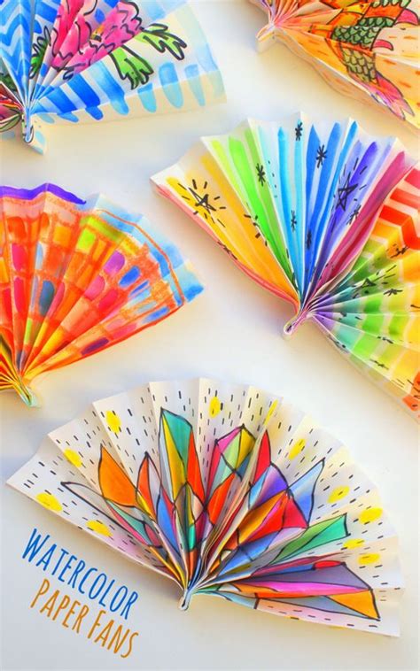 Watercolor Painted Paper Fans These Paper Fans Turned Beautifully